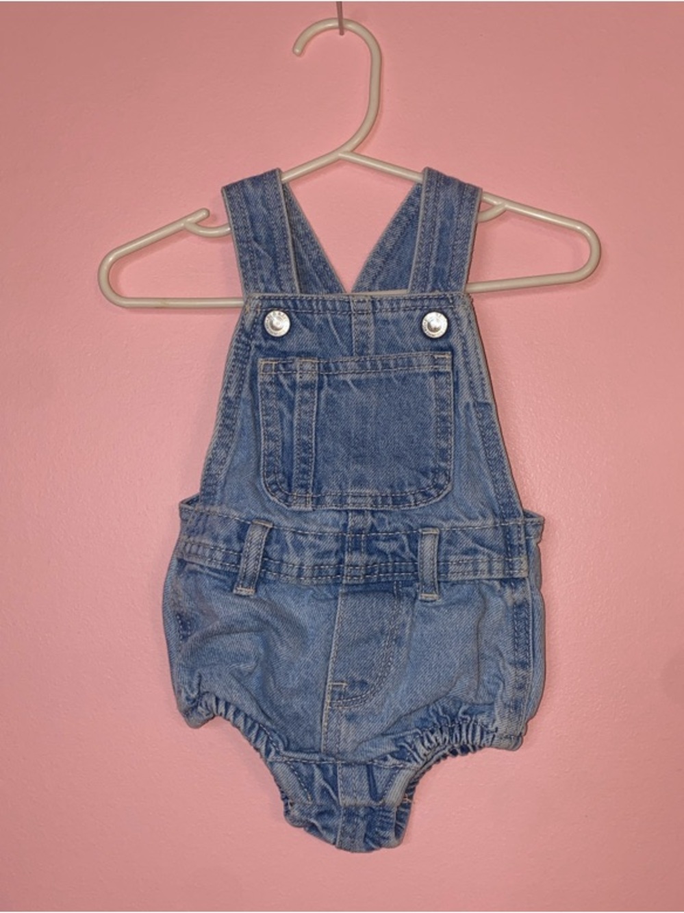 Old Navy Blue Denim Baby Overalls Romper